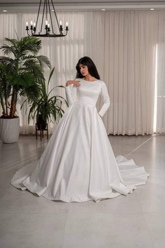 لباس عروس ساتن مینیمال